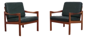 Set of Danish Easy Chairs by Illum Wikkelsø for Niels Eilersen, 1960s