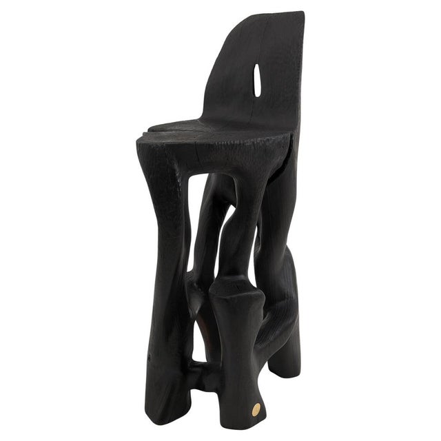 Makha Wood Sculptural Bar Chair by Logniture For Sale - Image 13 of 13