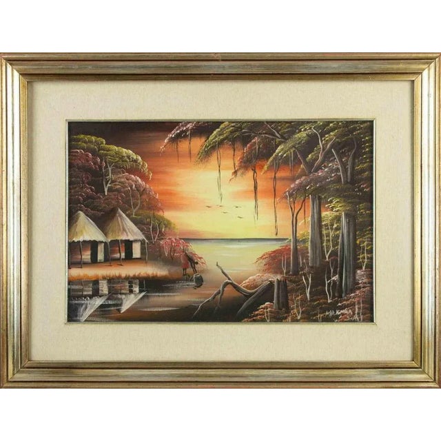 1950s Kabemba Situna WA, Exotic Landscape, Acrylic on Canvas, 1970s For Sale - Image 5 of 5