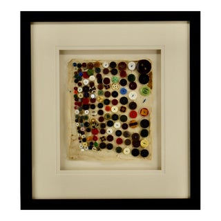 Wall Art Collection of Antique Buttons Framed For Sale