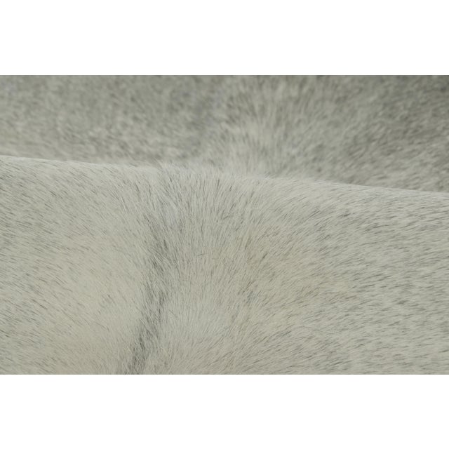 Animal Skin Rug & Kilim’s Contemporary Cowhide Rug With Ombre in Soft White & Gray Tones For Sale - Image 7 of 9