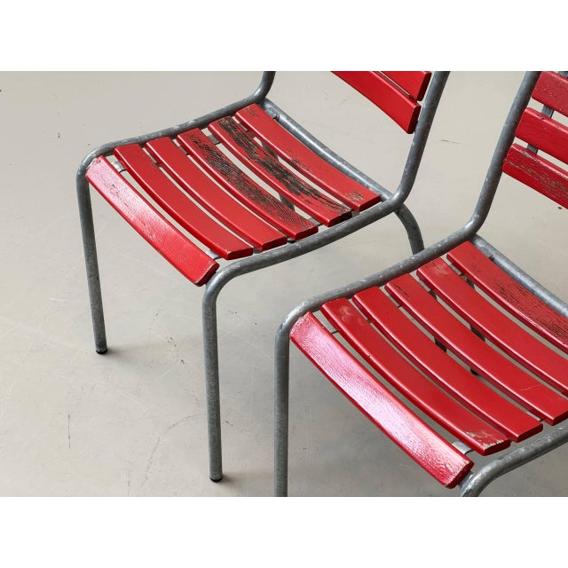 1970s Vintage Garden Chairs in Ash Wood by Atelier Alinea, 1970s, Set of 4 For Sale - Image 5 of 17