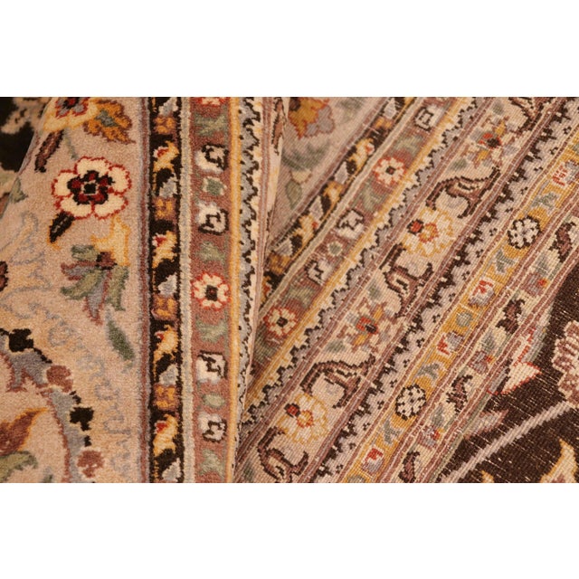 Textile Heritage Tabriz Pak-Persian Charcoal/Taupe Wool Rug - 10'0'' X 14'3'' For Sale - Image 7 of 8