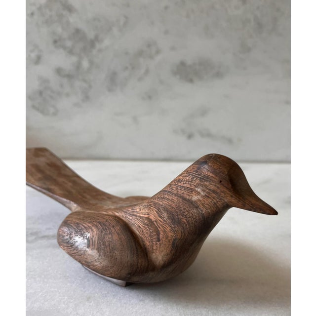 Wood Vintage Solid Hand Carved Wood Roadrunner Bird For Sale - Image 7 of 9