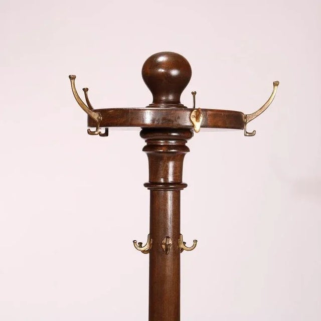 Antique Arts & Crafts Mahogany Hall Hat Rack circa 1910 For Sale - Image 6 of 13