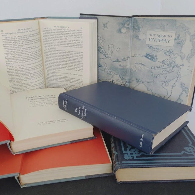 Vintage 1940s French Historical Fiction Romance Novels Set of 6 Blue Clothbound Hardcover Books For Sale - Image 4 of 5