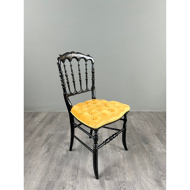 19th Century 19th Century Napoleon III Chairs in Blackened Wood, Set of 4 For Sale - Image 5 of 12