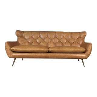 Jhs Wellington Coganc Leather Sofa For Sale