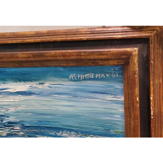 Mid 20th Century "The Breakers" Oil on Canvas, 1965 by Ann Mittleman For Sale - Image 5 of 9