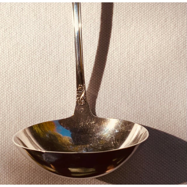 Late 19th Century Antique Rogers & Hamilton Silverplate Ladle, Heavy Rococo Scroll Handle For Sale - Image 5 of 7