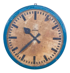 Very Large Blue Clock from Siemens, 1950s