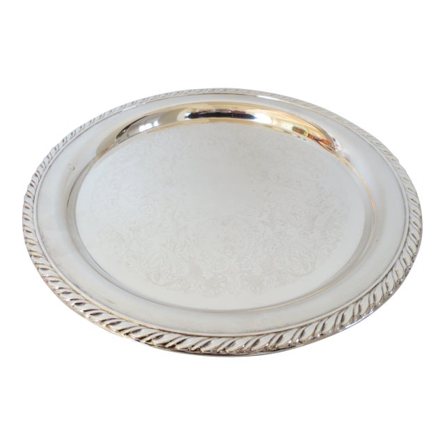 1970s Silverplate Platter 12.5" Diameter For Sale