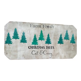 Vintage 1980s Christmas Tree Sign For Sale