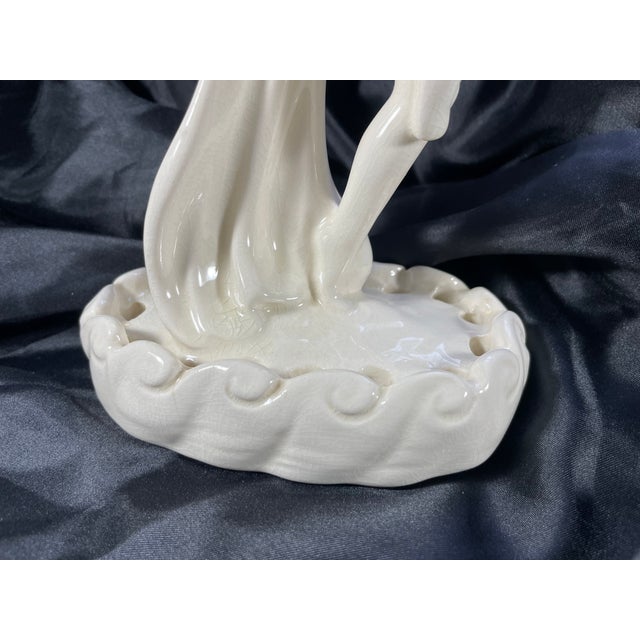 1920s C. 1927 Art Deco White Ceramic Dancing Woman Figural Flower Frog by Cowan For Sale - Image 5 of 12