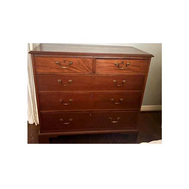 Wood Fine Matched Pair of George III Mahogany Chests of Drawers, Circa 1780 For Sale - Image 7 of 12