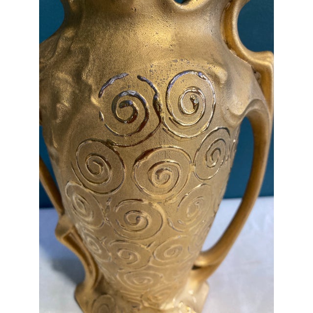 Early 20th Century Vintage Ceramic Vase With 22k Gold For Sale - Image 5 of 10