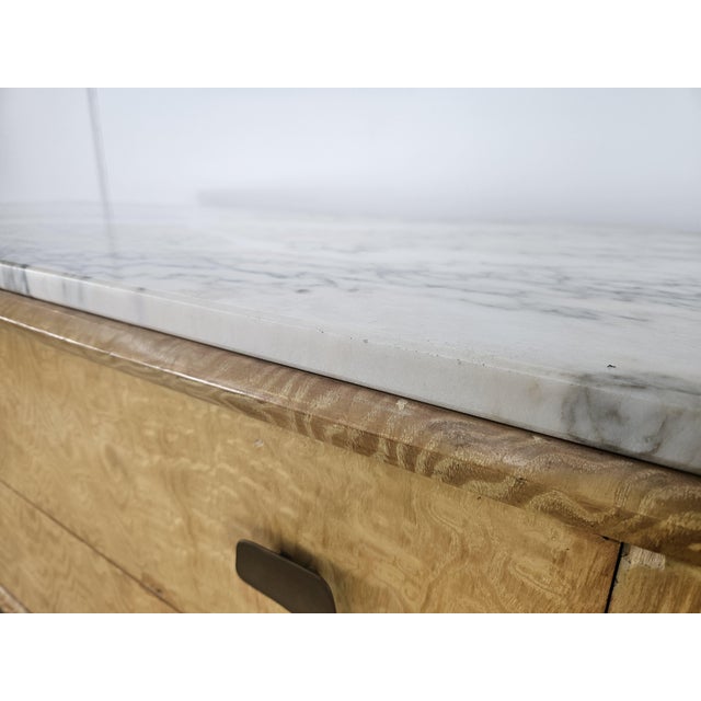 Gray Vintage Maple Chest of Drawers with Marble Top, 1950 For Sale - Image 8 of 18