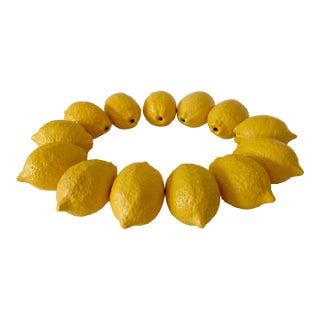 Circa 1970's-80's Italian Stone-Carved Lemons, Decorative Accents - 13 Pieces For Sale