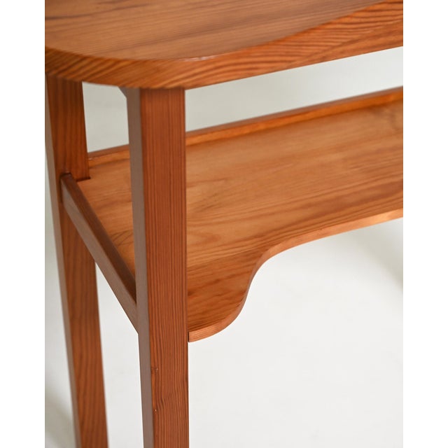 1950s Nordic Pine Console Table with Shelf, 1950s For Sale - Image 5 of 8