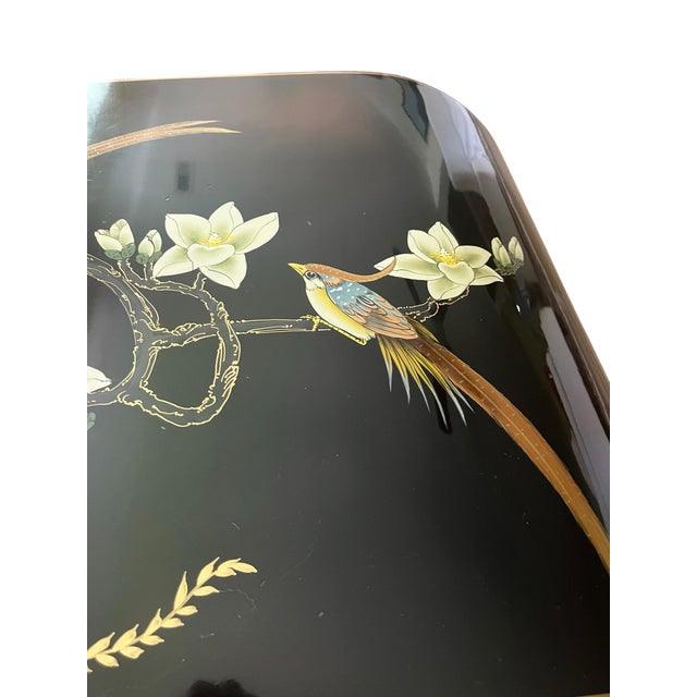 Black Vintage Chinoiserie Coffee Table For Sale - Image 8 of 9