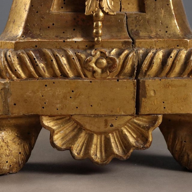 Italian Golden Wooden Torchlight For Sale - Image 10 of 12