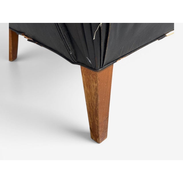 Svend Åge Madsen, Highback Chair, Leather, Nut Wood, Denmark, 1947 For Sale - Image 9 of 12