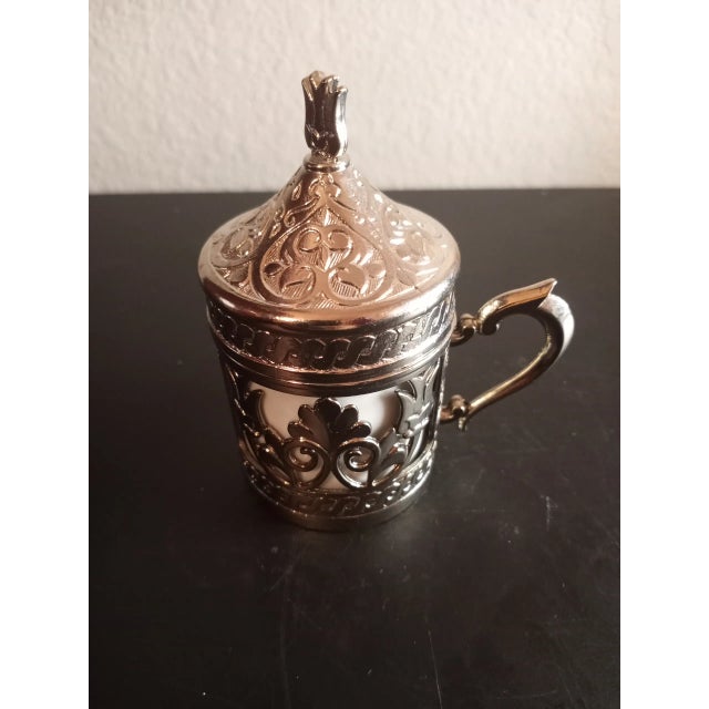 1960s 1960s Silver Demitasse Cup Holder For Sale - Image 5 of 7
