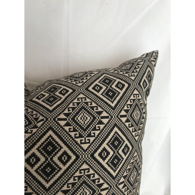 Black & White Tribal Woven Ikat Pillow For Sale - Image 4 of 8