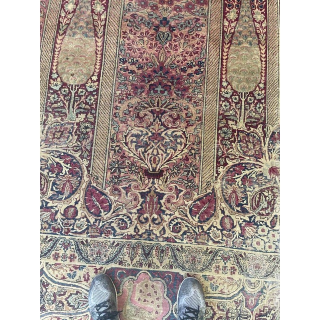 1900 - 1909 1900s COLLECTOR'S ROYAL PEACOCK KERMAN Duel Cypress Tree of Life Rug 9 x 11.8 For Sale - Image 5 of 17