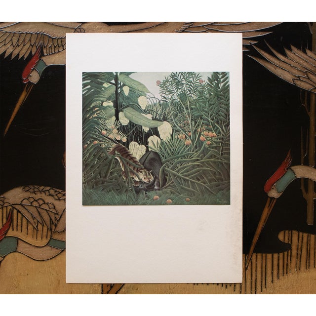 1951 After Henri Rousseau Original "Fight Between a Tiger and a Buffalo" Photogravure For Sale - Image 4 of 8