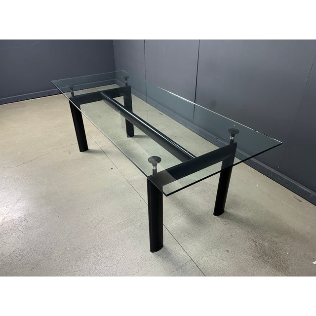 Black LC6 Dining Table by Le Corbusier for Cassina, 1990s For Sale - Image 8 of 11