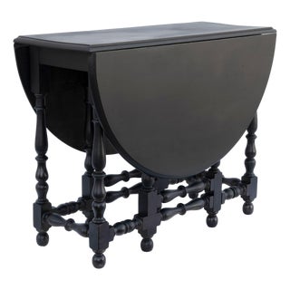 Vintage Gate Leg Mahogany Drop Leaf Table in Black For Sale
