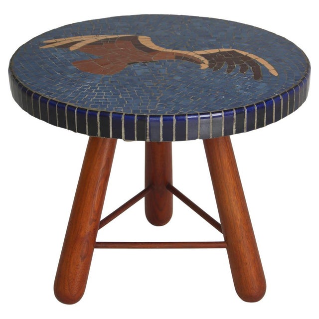 Stained Elm Mosaic Side Table by Otto Færge, Denmark, 1940s For Sale - Image 15 of 15