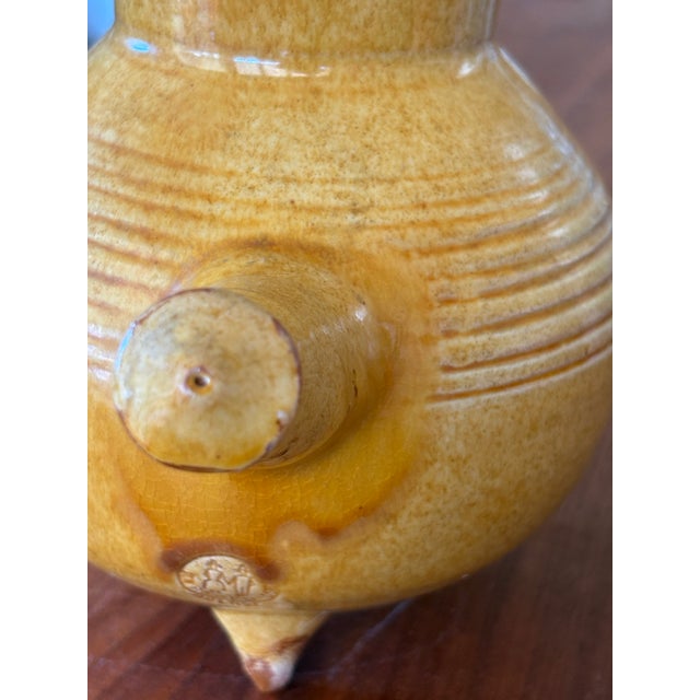 Mid 20th Century Danish Studio Pottery Vessel – Finske Landsby Odense, Sculptural Tripod Form For Sale In San Francisco - Image 6 of 10