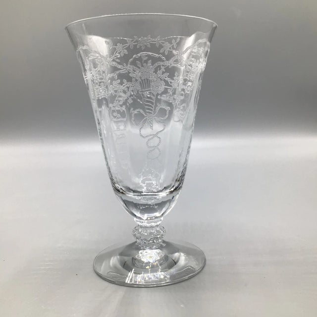 Vintage Fostoria Crystal Footed Tumbler in Corsage Pattern-Set of 4 |  Chairish