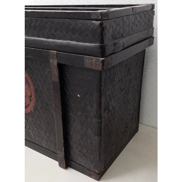 Early 20th Century Antique Japanese Woven Bamboo Trunk c.1900 For Sale - Image 5 of 13