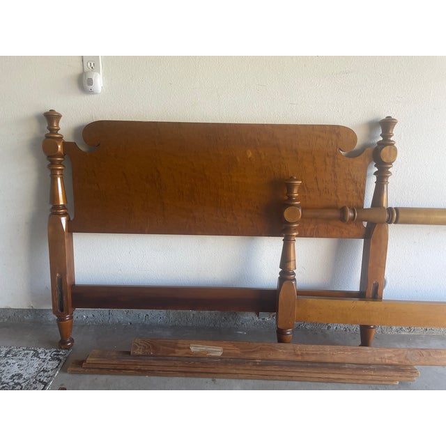 1930s 1920s/30s Full Size Curly Maple Headboard and Footboard For Sale - Image 5 of 5