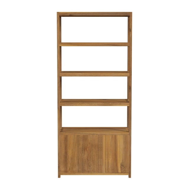 Lark 32 in. W x 72 in. H Wood 4 Tier Etagere Bookcase, Natural For Sale In Chicago - Image 6 of 8