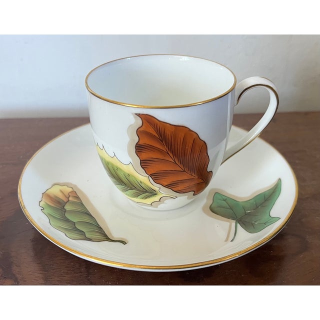 19th Century Antique 19th Century Wedgwood China Porcelain Hand Painted Tea Cup & Saucer in the Shadow Leaf Pattern For Sale - Image 5 of 18