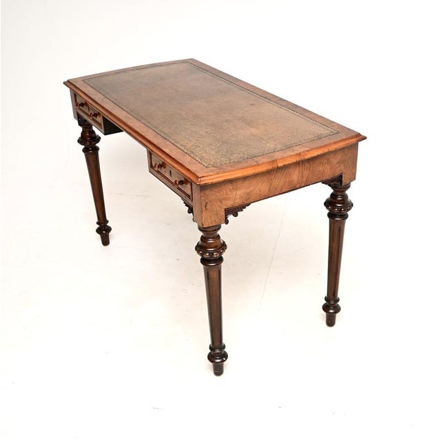 Antique Victorian Burr Walnut Writing Table, 1840 For Sale - Image 4 of 14