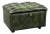 Chesterfield Ottoman in Green Cowhide Leather For Sale