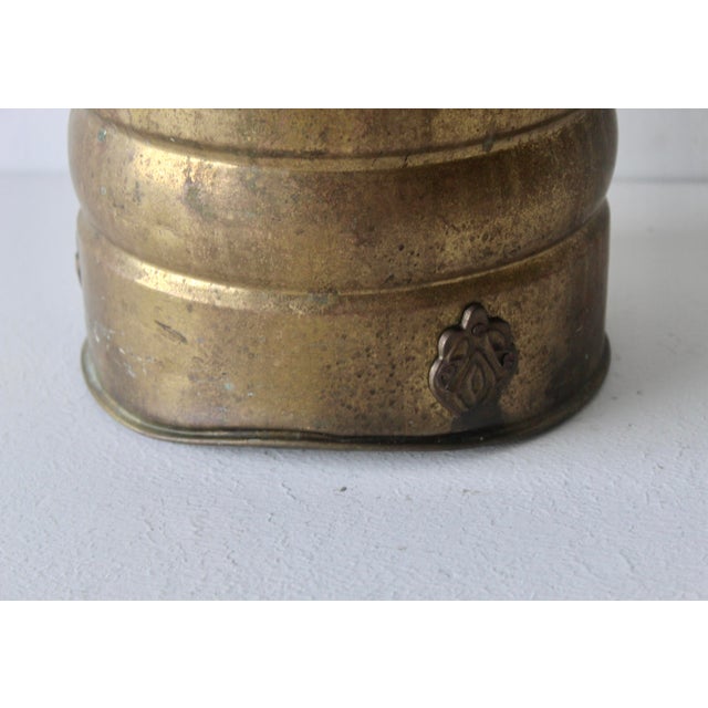 English Style Hammered Brass Umbrella Ornate Stand Handles Vintage Mid Century For Sale - Image 13 of 16