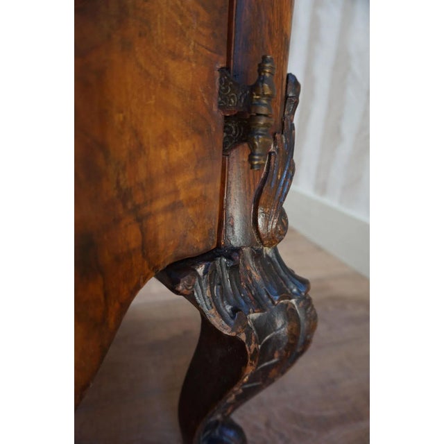Wood Italian Baroque Rococo Walnut Burl Nightstand, 1850s For Sale - Image 7 of 17