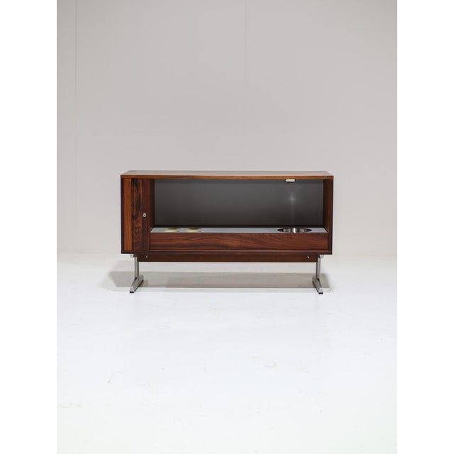 Dry Bar Tambour Cabinet in Rosewood and Metal from Nipu, Denmark, 1960s For Sale - Image 4 of 15