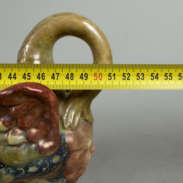 Vintage Majolica Planter Vase from Gualdo Tadino, 1940s For Sale - Image 11 of 14