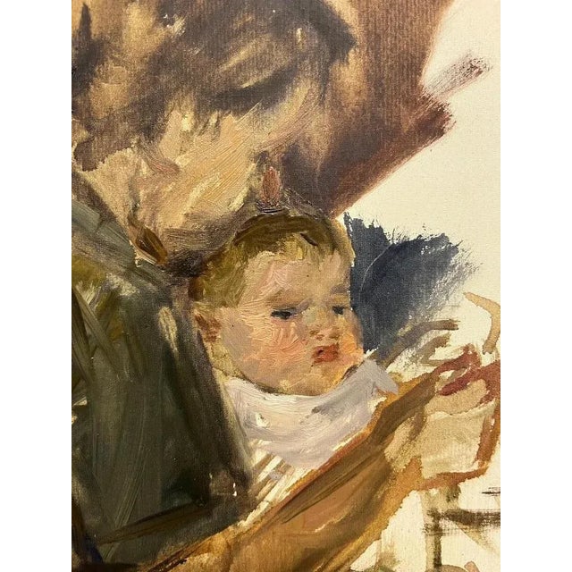 Modern Klara Vlassova, Mother with Child, 1970s, Oil, Framed For Sale - Image 3 of 6