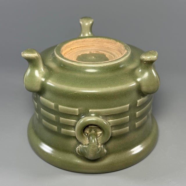 China Vintage Longquan Celadon Tripod Censer With Beast‑Head Ring Handles For Sale - Image 4 of 6