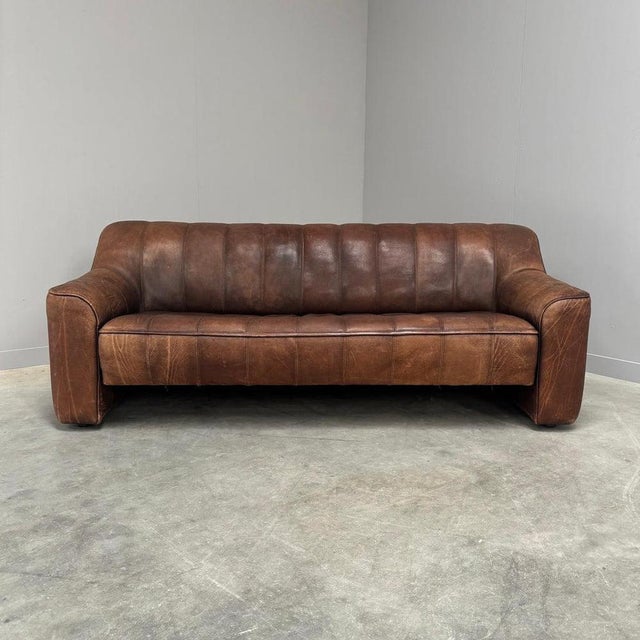 Vintage DS44 Three-Seater Sofa with Hocker from de Sede, 1970s, Set of 2 For Sale - Image 3 of 18