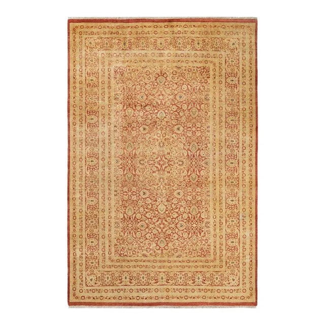 Mogul Collection Hand-Knotted Area Rug - Orange 6' 3" x 9' 4" For Sale - Image 4 of 4