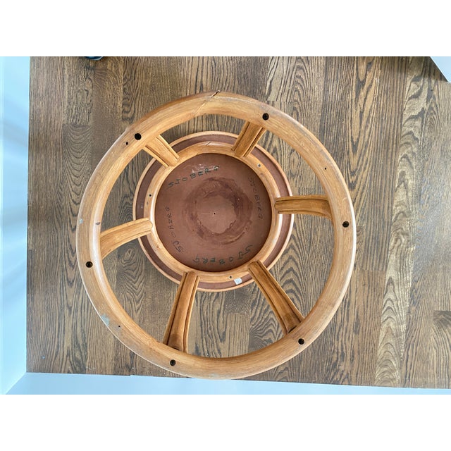 Vintage Rattan McGuire-Style Drum Side Table For Sale In Portland, OR - Image 6 of 7